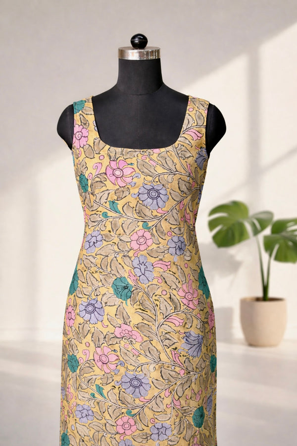 Thaarika Olive Yellow Kurti