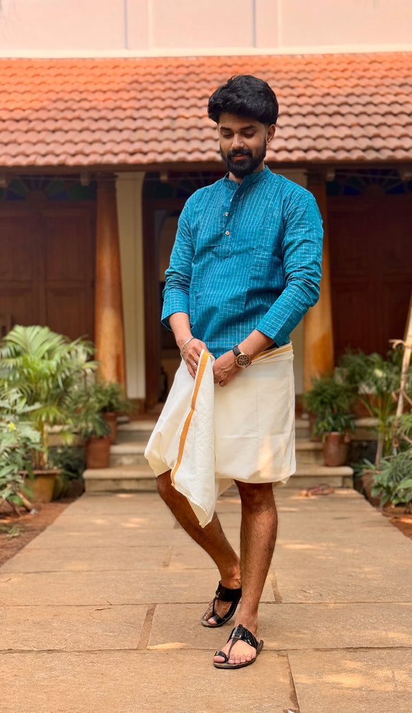 Ved - Blue checks Kurta