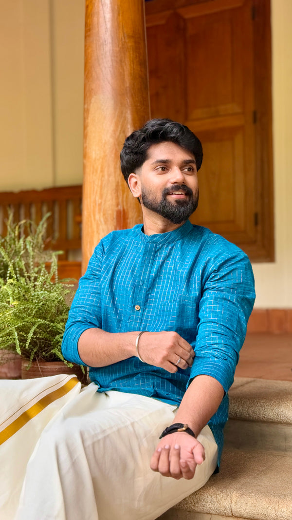 Ved - Blue checks Kurta