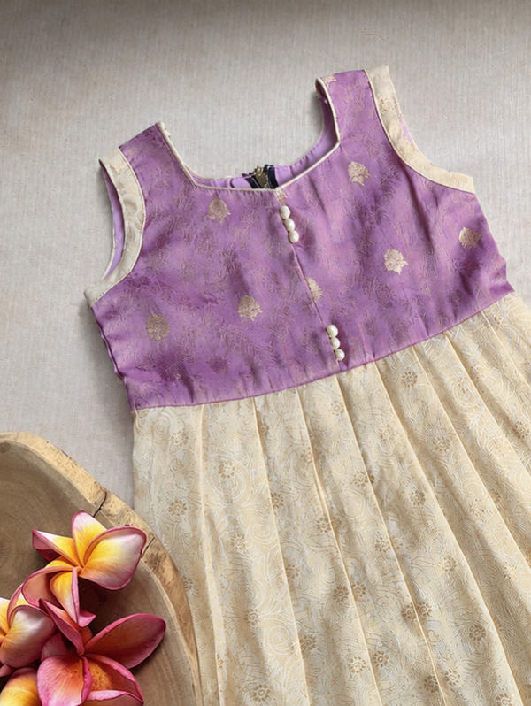 Bindu Ivory with Lilac Frock Mini