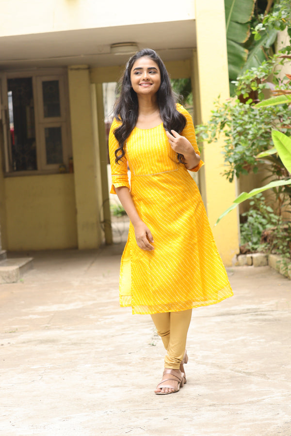 GRG - Swarna yellow kurthi (Top only) - XS only