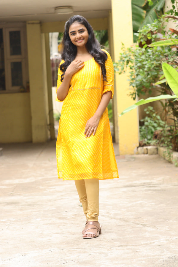 GRG - Swarna yellow kurthi (Top only) - XS only