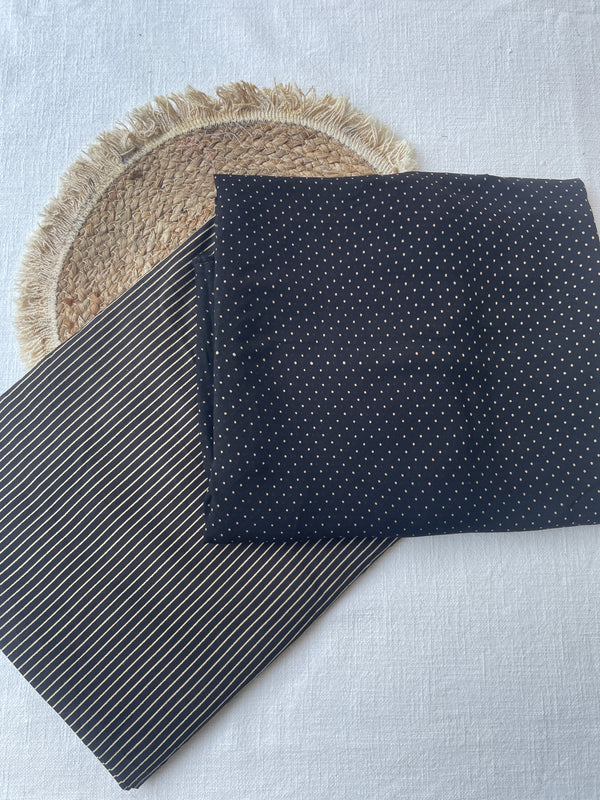 Black – Handloom Cotton Top & Bottom Set