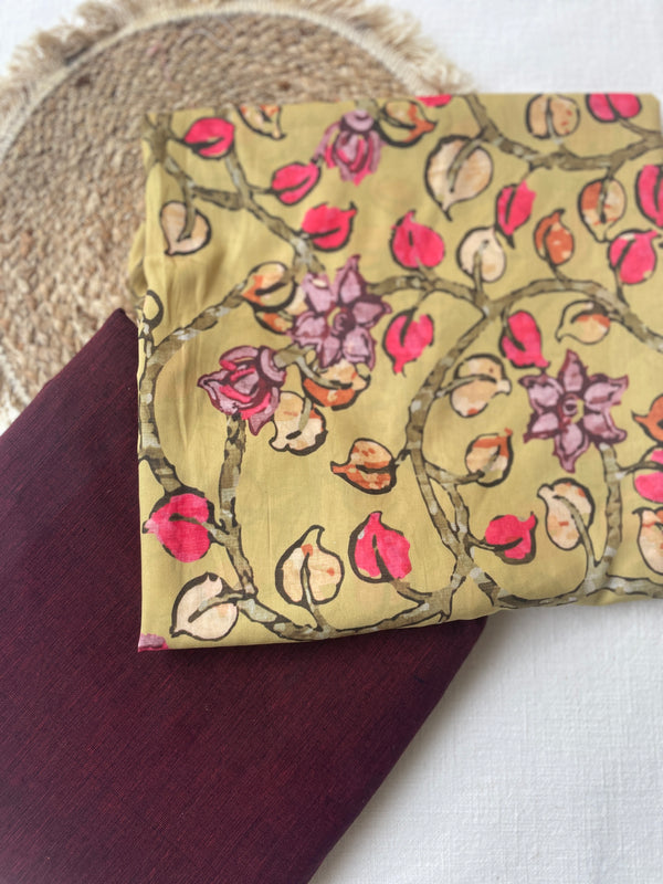 Berry – Handloom Cotton & Printed Muslin Suit Set