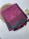 Grey Mul Mul Cotton Saree