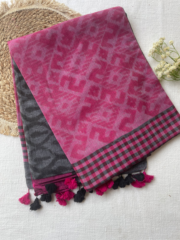 Grey Mul Mul Cotton Saree