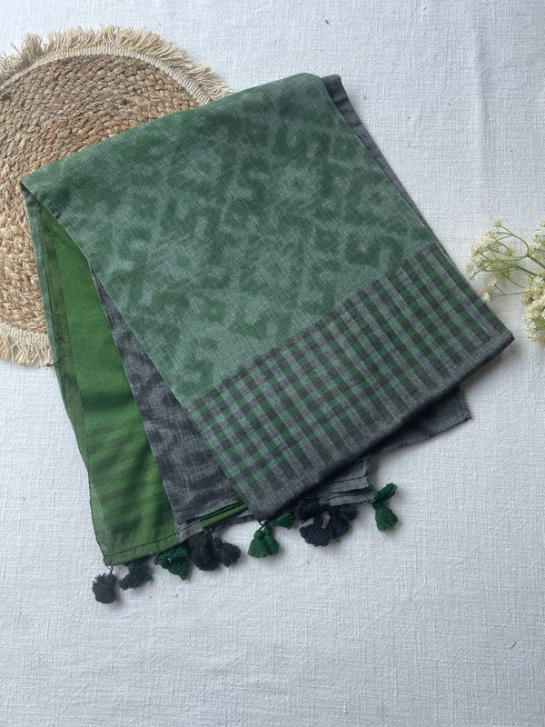 Green Mul Mul Cotton Saree