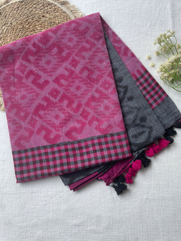 Grey Mul Mul Cotton Saree