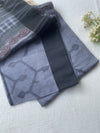 Grey & Black Mul Cotton Saree