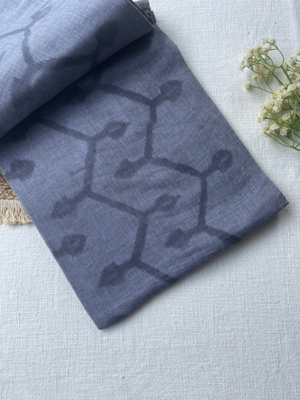 Grey & Black Mul Cotton Saree