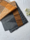 Mustard & Charcoal Mul Cotton Saree