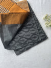 Mustard & Charcoal Mul Cotton Saree