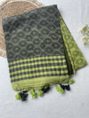 Olive Green Mul Cotton Saree