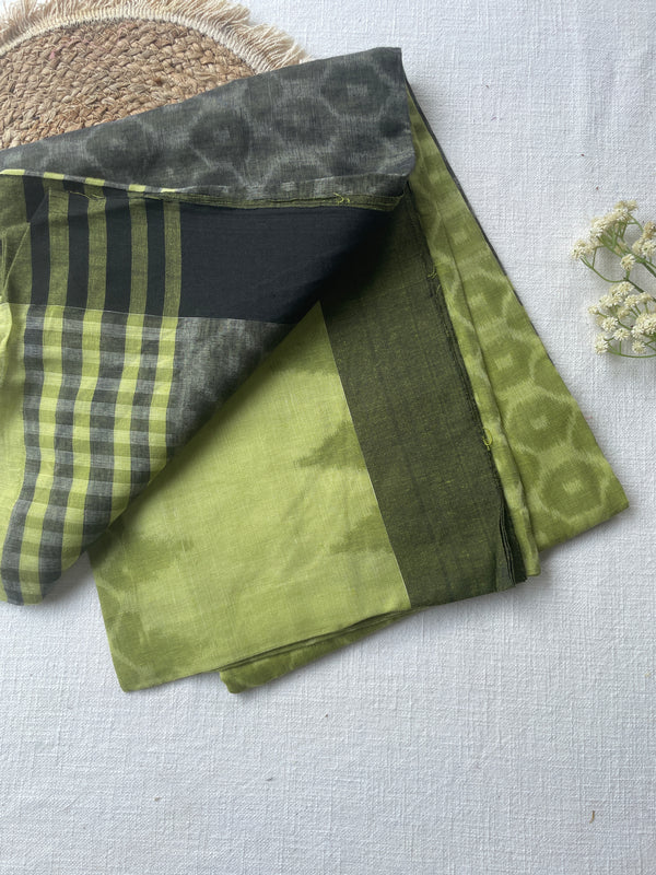 Olive Green Mul Cotton Saree