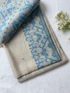 Blue & Beige Mul Mul Cotton Saree
