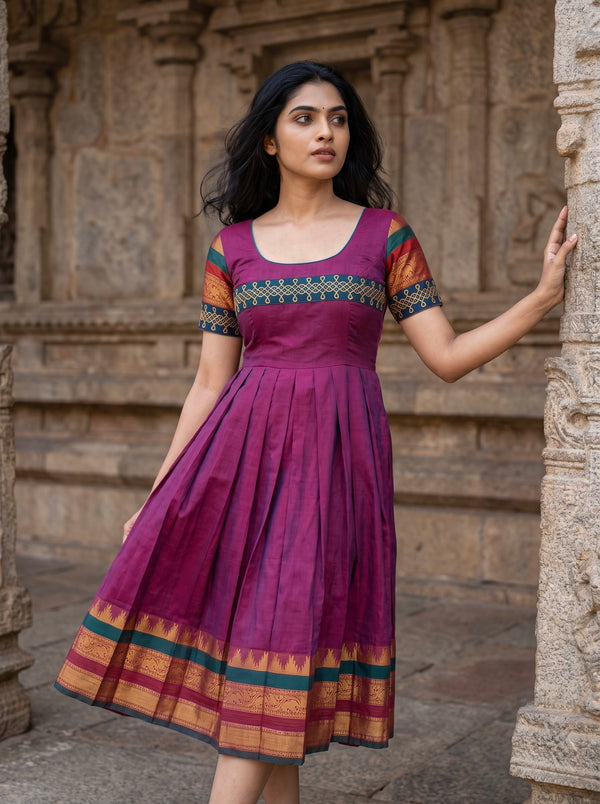 Charvi Magenta Narayanpet Dress