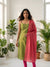 Mayilini Green Shimmer Kotta Spaghetti Kurti Set ( Set of 2 )