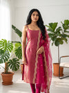 Mayilini Pink Shimmer Kotta Spaghetti Kurti Set ( Set of 2 )