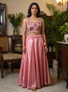 Chandrika Pink Croptop & Skirt ( Set of 2 )