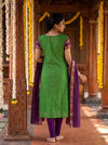 Thulir Green Chettinad Cotton Kurti Set ( Set of 2)