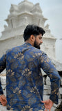 Arsh - Navy Blue Bagru Kurta