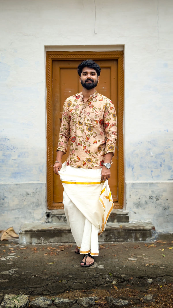 Arsh - Beige Kalamkari kurta