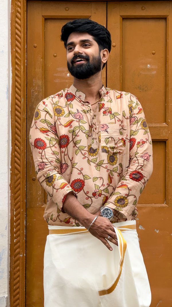 Arsh - Beige Kalamkari kurta