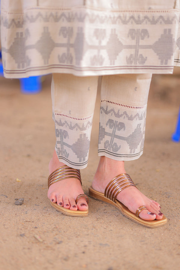 Ivory Jamdhani Noor A-Line Co-ord Set (PR)