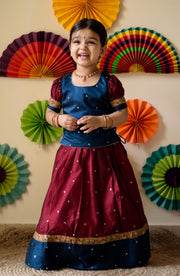 Kayalvizhi Maroon and Blue Mini