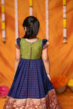 Aditi Navy Blue Checks Frock Mini