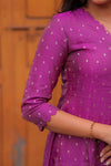 Lavender Lotus Banarasi A-Line Kurta with Dupatta (PR)