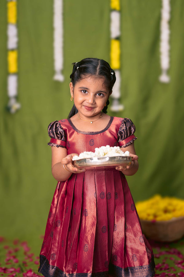 Yamini Deep Peach Frock Mini