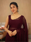 Madhanika Maroon Saree ( Set of 2 )
