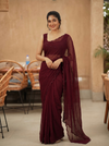 Madhanika Maroon Saree ( Set of 2 )