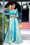 Blue Banarasi Silk Half Saree with Hand worked Blouse (FW)