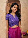 Mira Pink Organza Croptop and Skirt (Set of 2)