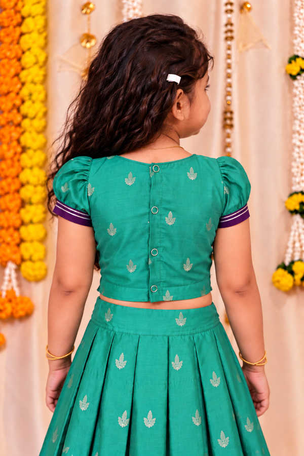 Nadhi Teal with Violet Lehenga Mini (Set of 2)