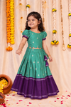 Nadhi Teal with Violet Lehenga Mini (Set of 2)