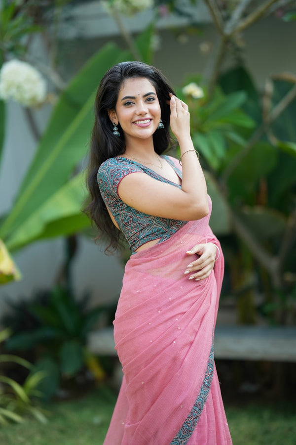 Nilani Pink Saree (Set of 2)