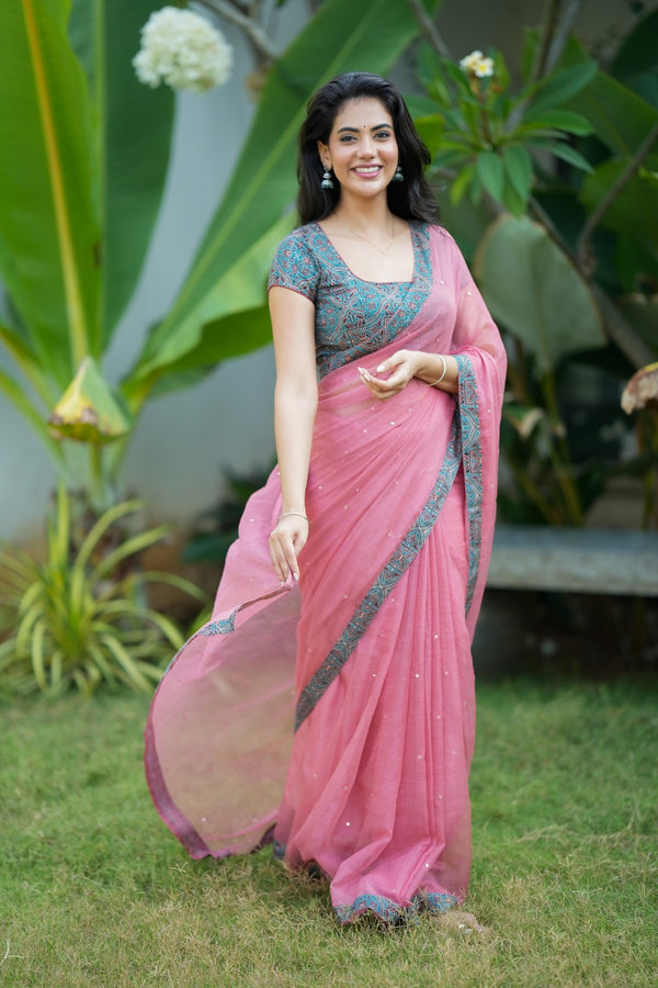 Nilani Pink Saree (Set of 2)