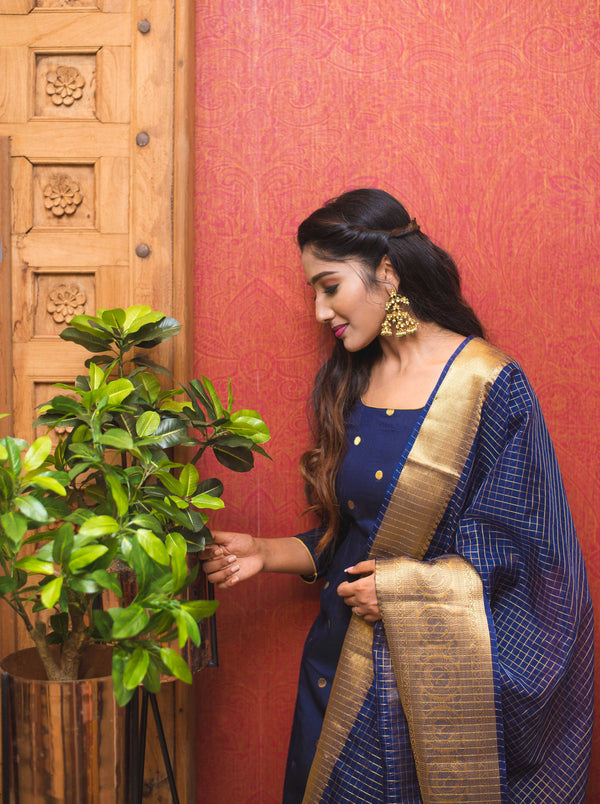 Saatvika Navy Blue Mom & Me