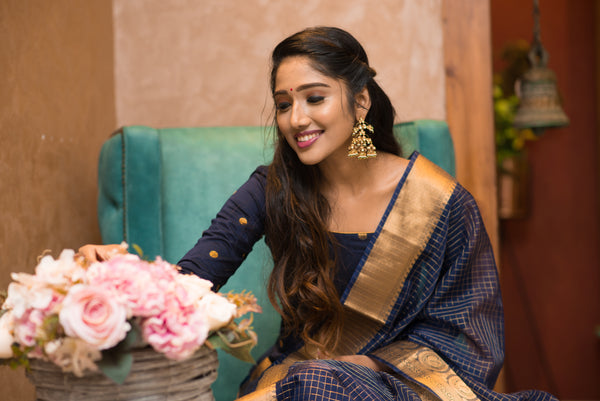 Saatvika Navy Blue Mom & Me