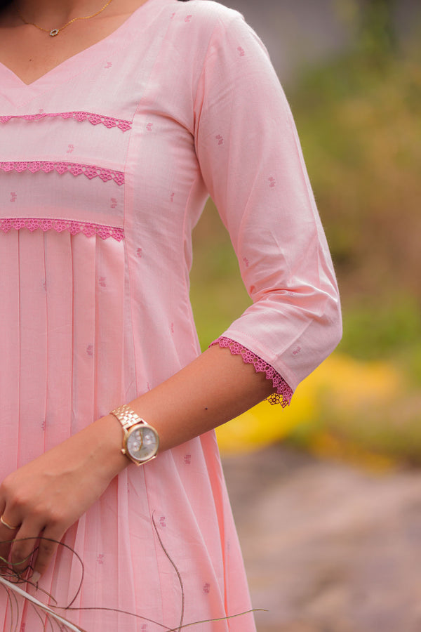 Peach Jamdhani Noor A-Line Co-ord Set (PR)