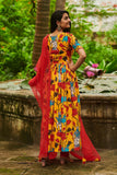 Yellow & Red Kalamkari Dress ( FW )