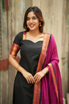 Tamizh Black Kurti Set for Women (Set of 2)