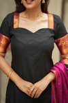 Tamizh Black Kurti Set for Women (Set of 2)