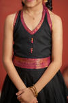 Tamizh Black Lehenga Mini (Set of 2)