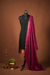 Tamizh Black Sleeveless Chettinad Cotton Kurti Set ( Set of 2 )