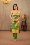 Tanisha Green Banarasi Tissue Spaghetti Kurti (Top Only)