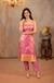 Tanisha Pink Banarasi Tissue Spaghetti Kurti (Top Only)
